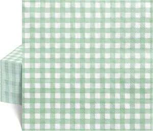 80 Pcs Gingham Napkins, 6.5X6.5 Inch Sage Green Napkins Green and White Plaid Paper Napkin for Picnic, Camping, Wedding, Baby & Bridal Shower 80 Pcs Gingham Napkins, 6.5X6.5 Inch Sage Green Napkins Green and White Plaid Paper Napkin for Picnic, Camping, Wedding, Baby & Bridal Shower