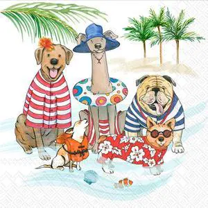 IHR Ideal Home Range Cocktail Napkins Disposable 3-Ply Paper Party Napkin Pack, 5" x 5", Beach Dogs, 20-Count IHR Ideal Home Range Cocktail Napkins Disposable 3-Ply Paper Party Napkin Pack, 5" x 5", Beach Dogs, 20-Count