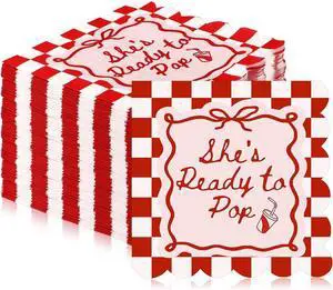 50 Pcs Baby Shower Napkin She's Ready to Pop 2-ply Scalloped Edged Dessert Napkins Folded 5 x 5 Inches Disposable Red Checkerboard Pattern Napkins for Gender Reveal Party Decorations 50 Pcs Baby Shower Napkin She's Ready to Pop 2-ply Scalloped Edged Dessert Napkins Folded 5 x 5 Inches Disposable Red Checkerboard Pattern Napkins for Gender Reveal Party Decorations
