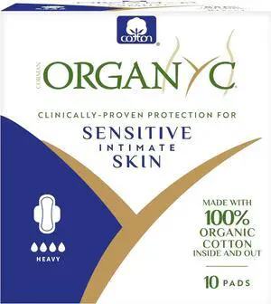 100% Certified Organic Cotton Feminine Pads - Heavy Flow, 10 Count (Pack of 1) (B003ART1JG) 100% Certified Organic Cotton Feminine Pads - Heavy Flow, 10 Count (Pack of 1) (B003ART1JG)
