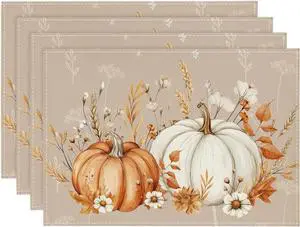 Camel Pumpkins Wheat Fall Placemats Set of 4-12 x 18 Inch Camel Pumpkins Wheat Fall Placemats Set of 4-12 x 18 Inch