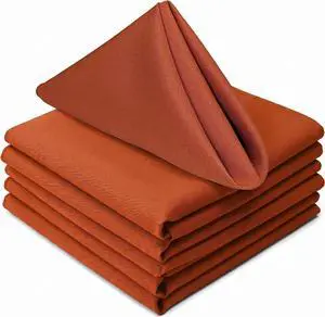 17"x17" Polyester Cloth Napkins, Set of 6 (Burnt Orange) | Easy-Care, No-Iron Finish, Superior Color Retention, Machine Washable 17"x17" Polyester Cloth Napkins, Set of 6 (Burnt Orange) | Easy-Care, No-Iron Finish, Superior Color Retention, Machine Washable