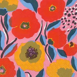 IHR Ideal Home Range 3-Ply Paper Napkins Marimekko Collections Party Napkin Pack, Cocktail Size, Rosarium Rose, 5" x 5", 20-Count IHR Ideal Home Range 3-Ply Paper Napkins Marimekko Collections Party Napkin Pack, Cocktail Size, Rosarium Rose, 5" x 5", 20-Count