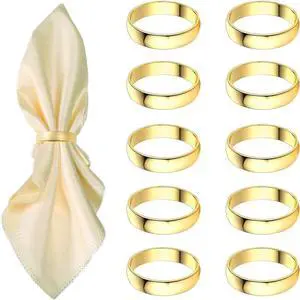 Gold Napkin Rings-10 Pcs Stainless Steel Napkin Rings | Metal Napkin Ring for Table Settings Wedding Christmas Party Dinner Table Gold Napkin Rings-10 Pcs Stainless Steel Napkin Rings | Metal Napkin Ring for Table Settings Wedding Christmas Party Dinner Table