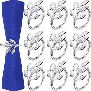 Set of 12 Leaf Napkin Rings Silver Metal Napkin Rings Holders Bulk with Elegant Leaf Shape for Vintage Wedding Bridal Thanksgiving Christmas Fall Festive Dinner Table Party Decoration Favors Set of 12 Leaf Napkin Rings Silver Metal Napkin Rings Holders Bulk with Elegant Leaf Shape for Vintage Wedding Bridal Thanksgiving Christmas Fall Festive Dinner Table Party Decoration Favors