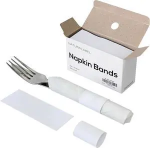Self-Adhesive Napkin Bands, Pack of 500, White Self-Adhesive Napkin Bands, Pack of 500, White