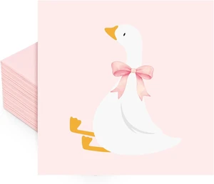 50Pcs One Silly Goose Paper Napkins, Pink Bow Goose | Disposable Luncheon Dinner Napkin, For Birthday Baby Shower Party Supplies Table Decor 50Pcs One Silly Goose Paper Napkins, Pink Bow Goose | Disposable Luncheon Dinner Napkin, For Birthday Baby Shower Party Supplies Table Decor
