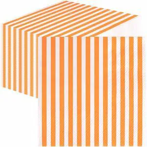 50 Pieces Orange Striped Napkins Disposable 3-Ply Orange and White Striped Cocktail Napkins Paper Dinner Napkins for Birthday Baby Shower Wedding Party Beverage Napkin 50 Pieces Orange Striped Napkins Disposable 3-Ply Orange and White Striped Cocktail Napkins Paper Dinner Napkins for Birthday Baby Shower Wedding Party Beverage Napkin