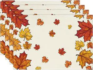 Maple Leaves Fall Placemats Set of 4-12 x 18 Inch Maple Leaves Fall Placemats Set of 4-12 x 18 Inch