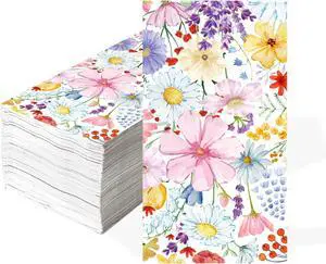 100 Pcs Spring Floral Paper Napkins 3 Ply Watercolor Daisy Disposable Absorbent Hand Towel Vintage Colorful Flower Dinner Decorative Guest Napkin for Birthday Wedding Bridal Shower Tea Party Supplies 100 Pcs Spring Floral Paper Napkins 3 Ply Watercolor Daisy Disposable Absorbent Hand Towel Vintage Colorful Flower Dinner Decorative Guest Napkin for Birthday Wedding Bridal Shower Tea Party Supplies