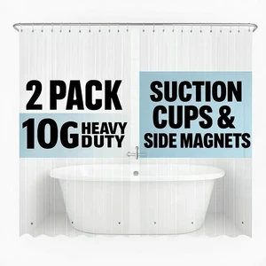 72x72, Clear, 2 Pack Shower Curtain Liners with Magnets 72x72, Clear, 2 Pack Shower Curtain Liners with Magnets