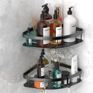 Suction Cup (Black 2LBAT), Bathroom Shower Shelves With Hooks, Lanlord Wall Mounted Shower Organizer - 2 Pack No Drilling Adhesive Corner Shelf Suction Cup (Black 2LBAT), Bathroom Shower Shelves With Hooks, Lanlord Wall Mounted Shower Organizer - 2 Pack No Drilling Adhesive Corner Shelf