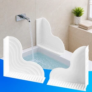 One-Piece Design Corner Guards to Keep Water in Shower or Bath (9.8x9.5inches) White, Large Splash Guards for Bathtub, 2-Pack All-Silicone Shower Splash Guard Kit with Strong Suction Cups One-Piece Design Corner Guards to Keep Water in Shower or Bath (9.8x9.5inches) White, Large Splash Guards for Bathtub, 2-Pack All-Silicone Shower Splash Guard Kit with Strong Suction Cups