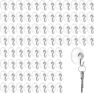 1.2 Inch, 80 Pcs Clear Suction Cups Hooks for Wall Safe Load 3 lb 1.2 Inch, 80 Pcs Clear Suction Cups Hooks for Wall Safe Load 3 lb