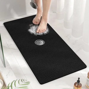 Black, Bathroom Accessories, Quick Drying Stall Floor Mat, Soft Loofah-Style Bathtub Mat Without Suction Cup, 35 x 16 Inch Non Slip Bath Mat for Textured Tub, Shower Mat with Center Drain Hole Black, Bathroom Accessories, Quick Drying Stall Floor Mat, Soft Loofah-Style Bathtub Mat Without Suction Cup, 35 x 16 Inch Non Slip Bath Mat for Textured Tub, Shower Mat with Center Drain Hole
