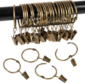 Heavy Duty Rustproof Metal Decorative Vintage Drapery Rings Curtain Clips Rod Hangers Door Curtain and Shower Curtain Rings Bronze, 2inch Inner Diameter, Openable Curtain Rings with Clips Heavy Duty Rustproof Metal Decorative Vintage Drapery Rings Curtain Clips Rod Hangers Door Curtain and Shower Curtain Rings Bronze, 2inch Inner Diameter, Openable Curtain Rings with Clips