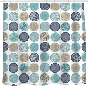 Abstract Tree Rings Woody Artistic Fabric Shower Curtain. Nature Pale Blue Teal Beige Light Brown Abstract Tree Rings Woody Artistic Fabric Shower Curtain. Nature Pale Blue Teal Beige Light Brown