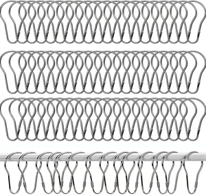 Kitchen & Home Use, 200pcs Silver Shower Curtain Hooks Rustproof Metal Rings for Bathroom Kitchen & Home Use, 200pcs Silver Shower Curtain Hooks Rustproof Metal Rings for Bathroom
