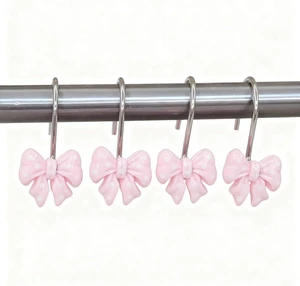 Home Fashion Pink Shower Curtain Rings Pack of 12 Home Fashion Pink Shower Curtain Rings Pack of 12