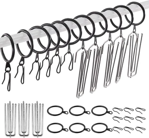 Shower Curtain, 120Pcs Black 1.35 Inch - 30mm Metal Drapery Curtain Rings Curtain Hanging Rings and Stainless Steel 4 Prongs Pinch Pleat Hook with Drapery Curtain Pin-on Hooks Pins for Window Shower Curtain, 120Pcs Black 1.35 Inch - 30mm Metal Drapery Curtain Rings Curtain Hanging Rings and Stainless Steel 4 Prongs Pinch Pleat Hook with Drapery Curtain Pin-on Hooks Pins for Window