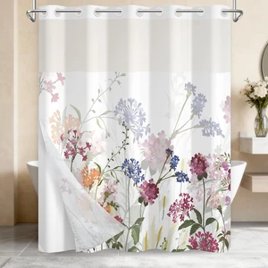 71"W x 74"L, Built in Split Ring and See Through Window, Misty Garden Waterproof Shower Curtains, No Hook Floral Shower Curtain with Weighted Snap in Liner, Farmhouse Shower Curtain for Bathroom 71"W x 74"L, Built in Split Ring and See Through Window, Misty Garden Waterproof Shower Curtains, No Hook Floral Shower Curtain with Weighted Snap in Liner, Farmhouse Shower Curtain for Bathroom