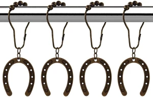 Bronze, Home Bathroom Decor Set, 12Pcs Horseshoe Shower Curtain Hooks Bronze, Home Bathroom Decor Set, 12Pcs Horseshoe Shower Curtain Hooks