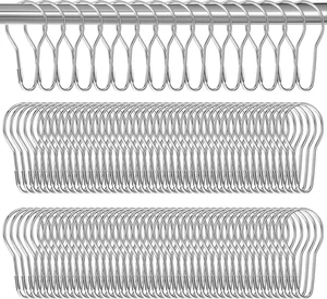 Rust-Proof Metal Bathroom Curtain Rings for Bathroom Shower Rods CurtainsSilver, 200 PCS Shower Curtain Hooks Rust-Proof Metal Bathroom Curtain Rings for Bathroom Shower Rods CurtainsSilver, 200 PCS Shower Curtain Hooks