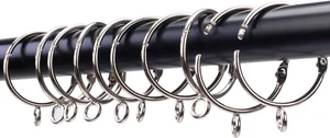 Shower Curtain Rings 24pcs Silver, 1.5inch Heavy Duty Rustproof Metal Drapery Rings, Openable Curtain Rings with Eyelets Shower Curtain Rings 24pcs Silver, 1.5inch Heavy Duty Rustproof Metal Drapery Rings, Openable Curtain Rings with Eyelets