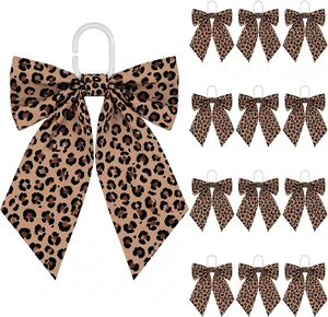Cheetah Bathroom Decor, 12 Pcs Leopard Print Bow Shower Curtain Hook Cheetah Bathroom Decor, 12 Pcs Leopard Print Bow Shower Curtain Hook
