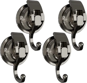 6 Pack, Gun Silver, Super Suction, Heavy Duty Vacuum Suction Cup Hooks 6 Pack, Gun Silver, Super Suction, Heavy Duty Vacuum Suction Cup Hooks