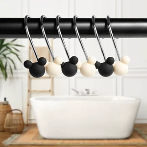 12Pcs Cute Mouse Shower Curtain Hook Decorative Ring for Bathroom 12Pcs Cute Mouse Shower Curtain Hook Decorative Ring for Bathroom