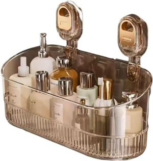 Wall Mount Suction Shower Caddy Bathroom Storage Shelf Golden1PC Wall Mount Suction Shower Caddy Bathroom Storage Shelf Golden1PC
