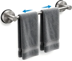 Adjustable Suction Towel Bar Silver, PawluxeNINE Suction Cup Towel Bar Adjustable Suction Towel Bar Silver, PawluxeNINE Suction Cup Towel Bar