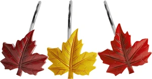 Metal Rustproof Thanksgiving Cute Fall Leaves Shower Curtain, 12PCS Maple Leaf Decorative Shower Curtain Hooks Rings for Fall Autumn Shower Curtains Bathroom Decorations Accessories Metal Rustproof Thanksgiving Cute Fall Leaves Shower Curtain, 12PCS Maple Leaf Decorative Shower Curtain Hooks Rings for Fall Autumn Shower Curtains Bathroom Decorations Accessories