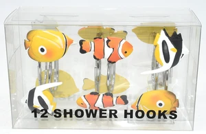 12-Piece Resin Shower Hook Set - Under The Sea Fish Shower Hooks 12-Piece Resin Shower Hook Set - Under The Sea Fish Shower Hooks