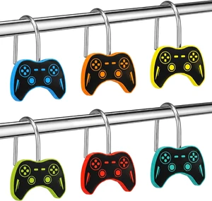 12 Pcs Game Shower Curtain Hooks Video Game Controller Decorative Shower Curtain Hangers Rust Hooks Rings for Bathroom Rods Curtains Bedroom Restroom Decoration 12 Pcs Game Shower Curtain Hooks Video Game Controller Decorative Shower Curtain Hangers Rust Hooks Rings for Bathroom Rods Curtains Bedroom Restroom Decoration