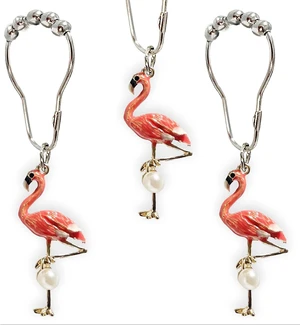 Pink Flamingo Bathroom Decor Summer Beach Decorative Shower Curtain Hooks Rings Bathroom Decorative Accessories Set of 12, Flamingo Shower Curtain Hooks Pink Flamingo Bathroom Decor Summer Beach Decorative Shower Curtain Hooks Rings Bathroom Decorative Accessories Set of 12, Flamingo Shower Curtain Hooks
