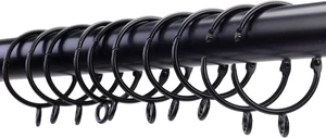 Shower Curtain Rings 24pcs Black, 1.25inch Heavy Duty Rustproof Metal Drapery Rings, Openable Curtain Rings with Eyelets Shower Curtain Rings 24pcs Black, 1.25inch Heavy Duty Rustproof Metal Drapery Rings, Openable Curtain Rings with Eyelets