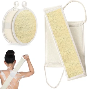 Exfoliating Body Sponge Set for Men and Women Deep Cleaning, Natural Loofah Back Scrubber for Shower Bath Exfoliating Body Sponge Set for Men and Women Deep Cleaning, Natural Loofah Back Scrubber for Shower Bath