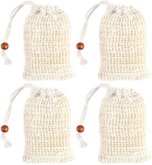 Biodegradable Natural Exfoliating Pouch for Bathroom, Sustainable Cotton Soap Bag for Zero Waste Shower Biodegradable Natural Exfoliating Pouch for Bathroom, Sustainable Cotton Soap Bag for Zero Waste Shower