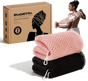 Exfoliating Body Scrubber Loofah, African Net Sponge Set Exfoliating Body Scrubber Loofah, African Net Sponge Set