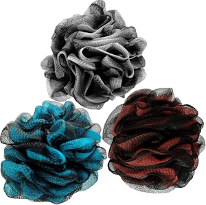 Pack of 3 for Women and Men, Exfoliating Mesh Pouf Bath Bouquet, Loofah Shower Sponge Body Scrubber Pack of 3 for Women and Men, Exfoliating Mesh Pouf Bath Bouquet, Loofah Shower Sponge Body Scrubber