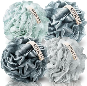 Large Bath Shower Accessories, Soft Mesh Body Scrub Pouf for Men, XXL Loofah Sponge Set Large Bath Shower Accessories, Soft Mesh Body Scrub Pouf for Men, XXL Loofah Sponge Set