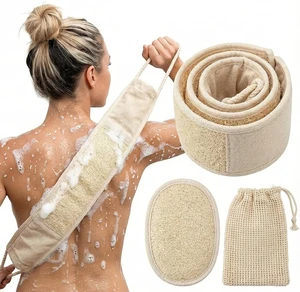 Natural Loofah Body Scrubber & Shower Exfoliator Set Natural Loofah Body Scrubber & Shower Exfoliator Set