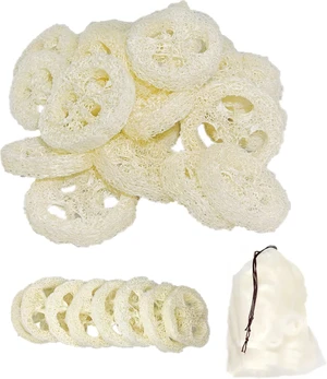 DIY Bath Accessories with Storage Bag, Soap Saver Bag Holder, Reusable Exfoliating Sponge Pads, Natural Loofah Rounds for Body Scrubbing DIY Bath Accessories with Storage Bag, Soap Saver Bag Holder, Reusable Exfoliating Sponge Pads, Natural Loofah Rounds for Body Scrubbing