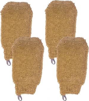 Natural Hemp Exfoliating Bath Mitts Set - Machine Washable Loofah Shower Gloves for Body Scrubbing Natural Hemp Exfoliating Bath Mitts Set - Machine Washable Loofah Shower Gloves for Body Scrubbing