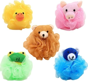 Cute Exfoliating Mesh Pouf Bath Sponge Ball Shower Loofah Body Scrubber Cute Exfoliating Mesh Pouf Bath Sponge Ball Shower Loofah Body Scrubber