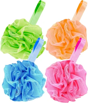 Multicolor Mesh Bath Loofah Sponge Balls Set for Gentle Skin Exfoliation Multicolor Mesh Bath Loofah Sponge Balls Set for Gentle Skin Exfoliation