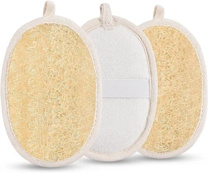 Facial Exfoliating Sponge for Men and Women, Natural Loofah Body Scrubber Set Facial Exfoliating Sponge for Men and Women, Natural Loofah Body Scrubber Set