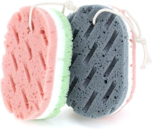 Gentle Exfoliating Body Loofah for Women and Men, 2 Pack Deep Cleansing Bath Sponge Gentle Exfoliating Body Loofah for Women and Men, 2 Pack Deep Cleansing Bath Sponge